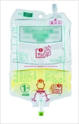 IV solution bag for safe administration